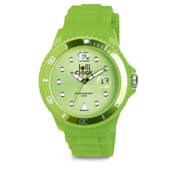Armbanduhr LOLLICLOCK DATE, neongr�n - Werbeartikel