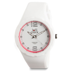 Armbanduhr LOLLICLOCK FRESH, wei�-pink - Werbeartikel