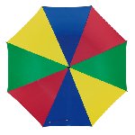 Taschenschirm REGULAR, gr�n-blau-rot-gelb - Werbeartikel