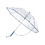 Automatik-Umh�ngeschirm PANORAMIC, transparent-blau - Werbeartikel