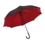 Automatik-Stockschirm DOUBLY, schwarz-rot - Werbeartikel