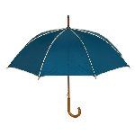 Automatik-Holzstockschirm WALTZ, marineblau-beige - Werbeartikel