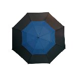 Fiberglas-Golfschirm MONSUN, schwarz-royalblau - Werbeartikel