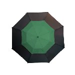 Fiberglas-Golfschirm MONSUN, schwarz-dunkelgr�n - Werbeartikel