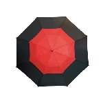Fiberglas-Golfschirm MONSUN, schwarz-rot - Werbeartikel
