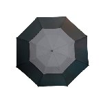 Fiberglas-Golfschirm MONSUN, schwarz-grau - Werbeartikel