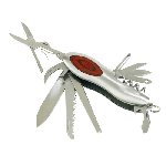 Taschenmesser WOOD, silber-braun - Werbeartikel