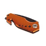 Notfallmesser DISTRESS, orange-schwarz - Werbeartikel