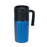 Isolierbecher GRAB AND GO, schwarz-blau - Werbeartikel