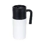 Isolierbecher GRAB AND GO, wei�-schwarz - Werbeartikel