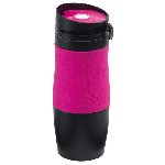 Isolierbecher GOLDEN DREAM, schwarz-magenta - Werbeartikel