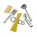 Spaghetti-Set AL DENTE, silber - Werbeartikel