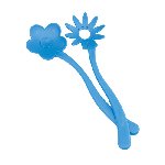 Salatbesteck FLOWER, blau - Werbeartikel