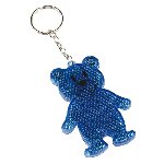 Reflektierender Schl�sselanh�nger TEDDY, blau - Werbeartikel