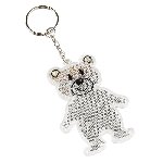 Reflektierender Schl�sselanh�nger TEDDY, wei� - Werbeartikel