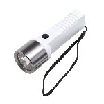 Taschenlampe METAL HEAD, wei� - Werbeartikel