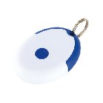Schl�sselanh�nger NEAT, wei�-blau - Werbeartikel