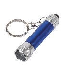 Schl�sselanh�nger FLARE, silber-blau - Werbeartikel