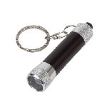 Schl�sselanh�nger FLARE, silber-schwarz - Werbeartikel