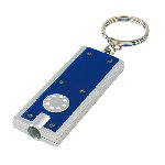 Superflacher LED-Schl�sselanh�nger LOOK, blau-silber - Werbeartikel