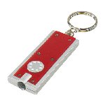 Superflacher LED-Schl�sselanh�nger LOOK, rot-silber - Werbeartikel