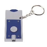 LED-Schl�sselanh�nger SHOPPING, silber-blau - Werbeartikel