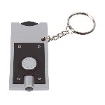 LED-Schl�sselanh�nger SHOPPING, silber-schwarz - Werbeartikel