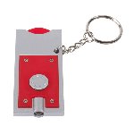 LED-Schl�sselanh�nger SHOPPING, silber-rot - Werbeartikel