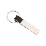 Schl�sselanh�nger HANG ON, schwarz-silber - Werbeartikel
