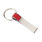 Schl�sselanh�nger HANG ON, rot-silber - Werbeartikel