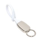 Schl�sselanh�nger SOFTIE, wei�-silber - Werbeartikel