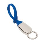 Schl�sselanh�nger SOFTIE, blau-silber - Werbeartikel