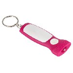 Schl�sselanh�nger MITHRAS, wei�-magenta - Werbeartikel