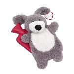 Pl�sch-W�rmflasche DOGGIE, grau - Werbeartikel