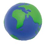 Anti-Stress-Softball GLOBUS, blau-gr�n - Werbeartikel