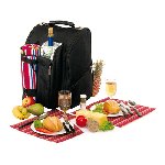 Picknickrucksack DIABOLO, schwarz-rot - Werbeartikel