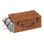 Picknickkorb MADISON PARK, braun-blau-beige - Werbeartikel