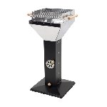 Trichtergrill EVEREST, silber-schwarz - Werbeartikel