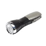 Taschenlampe ALL YOU NEED, schwarz-silber - Werbeartikel