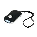 Dynamo-Lampe ACTIVITY, schwarz-silber - Werbeartikel