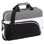 Laptoptasche NARVIK, schwarz-wei�-grau - Werbeartikel