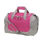 Sporttasche GYM, grau-pink - Werbeartikel