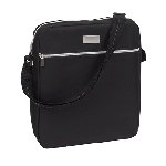 Umh�ngetasche SILVER LINE, schwarz-silber - Werbeartikel