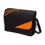 Umh�ngetasche CITY, orange-schwarz - Werbeartikel