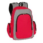 Rucksack URBAN, grau-rot - Werbeartikel