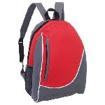 Rucksack POP, grau-rot - Werbeartikel