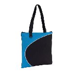 Shopper STYLE, schwarz-hellblau - Werbeartikel