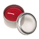 Kerze EMOTION, silber-rot - Werbeartikel