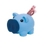 Sparschwein MONEY COLLECTOR, blau - Werbeartikel