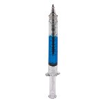 Transparenter Kugelschreiber INJECTION, blau - Werbeartikel